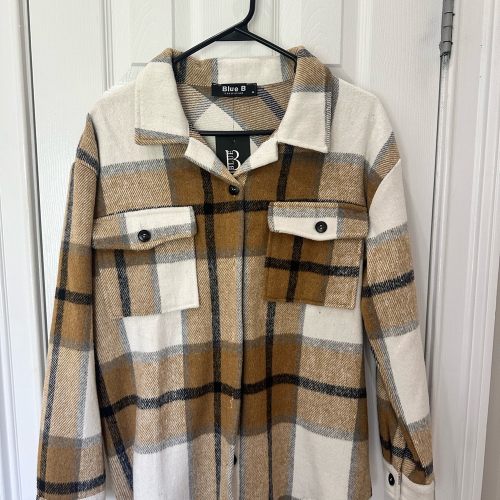 New Plaid Button-Up Jacket